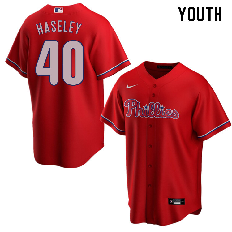 Nike Youth #40 Adam Haseley Philadelphia Phillies Baseball Jerseys Sale-Red